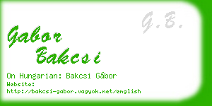 gabor bakcsi business card